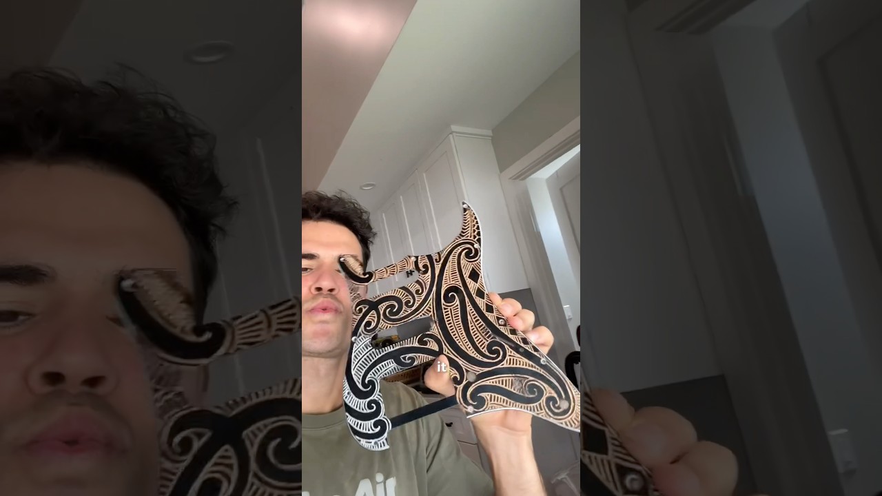 Custom Māori Electric guitar pickguard #electricguitar #pickguard #guitar #fyp #maori