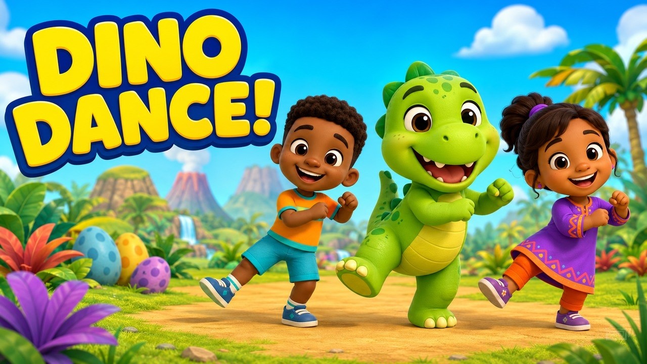 Happy Dino Dance 🦖🎶 | Fun Dinosaur Song for Kids | Toddler Dance #nurseryrhymes #dinosaursong #kids