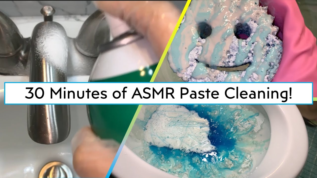 💚🌠🍋ASMR 30 Minutes of Paste Cleaning! w/ Comet, Lemon Softscrub, & Lemon Comet Foam!🍋🌠💚