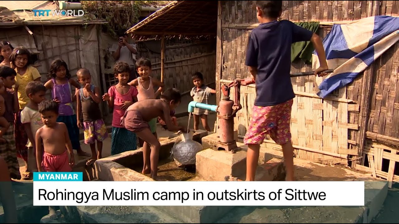 Rohingya Muslim camp in outskirts of Sittwe, Myanmar