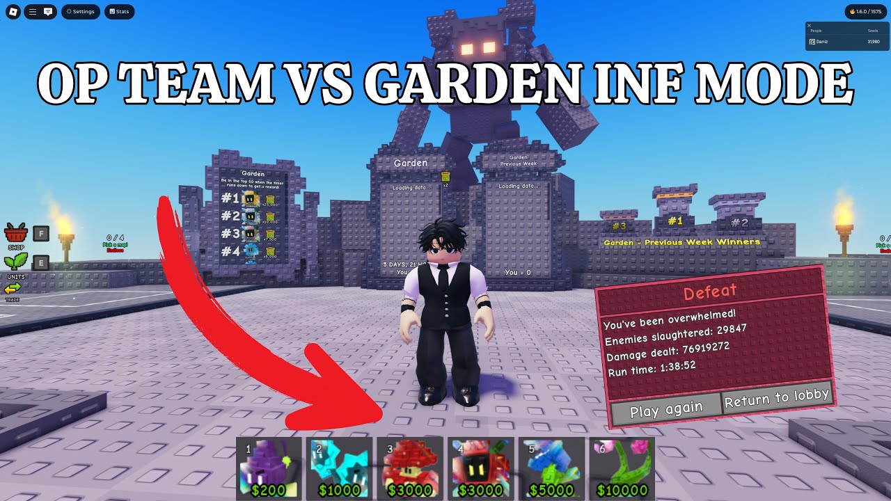 Roblox - Garden Tower Defense: I Tested the Limits of My OP Team in Infinite Mode