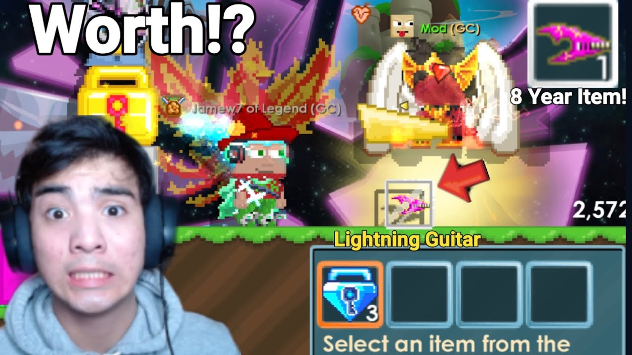 Buying Lightning Guitar For 3 BGL! (WORTH?) + 8 Year Item! - Growtopia