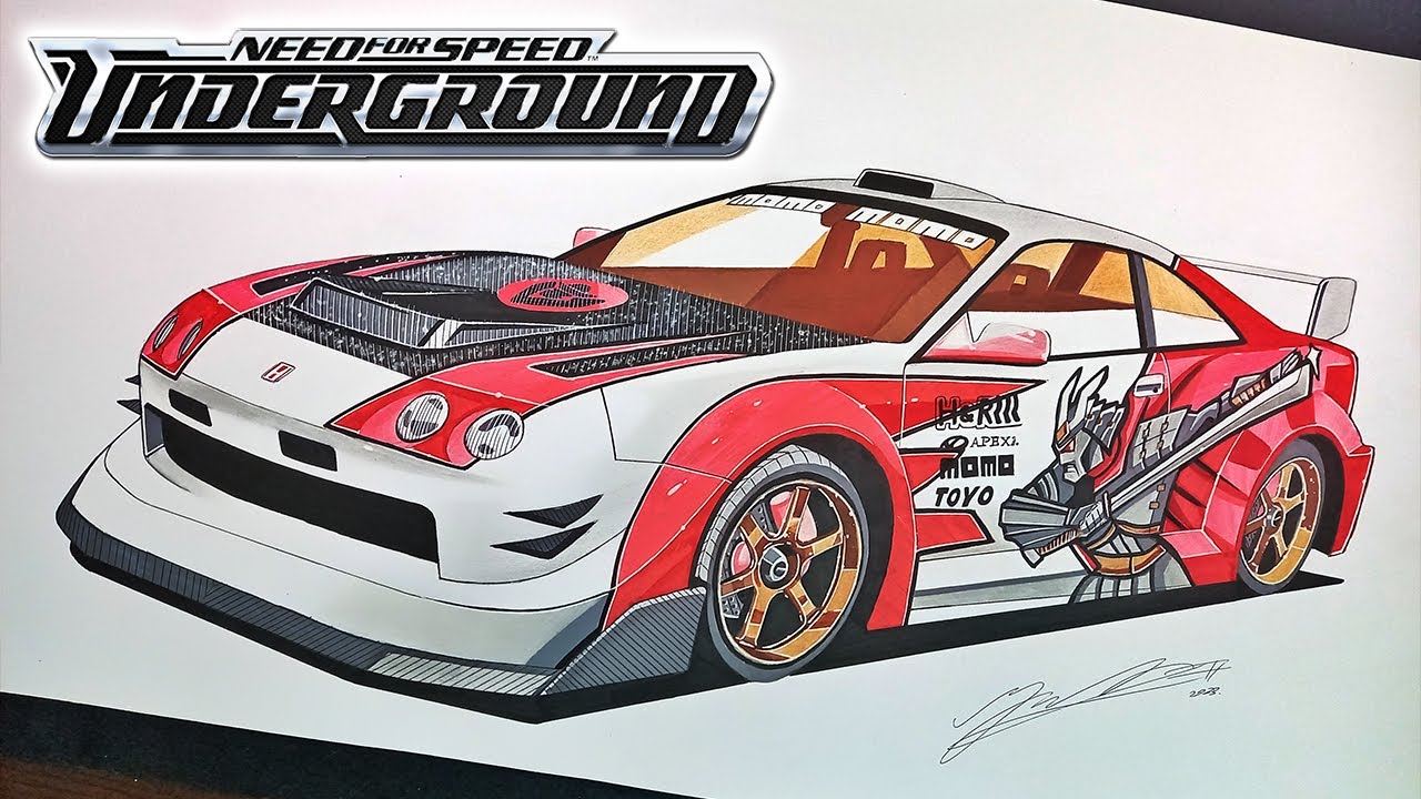 Need for Speed Underground : Honda Integra Type R Drawing | Time Lapse