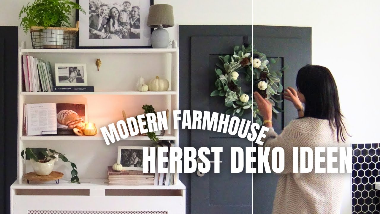 Herbstlich dekorieren 🍂 Modern Farmhouse minimalistisch in Grün & Weiß | Deko Ideen