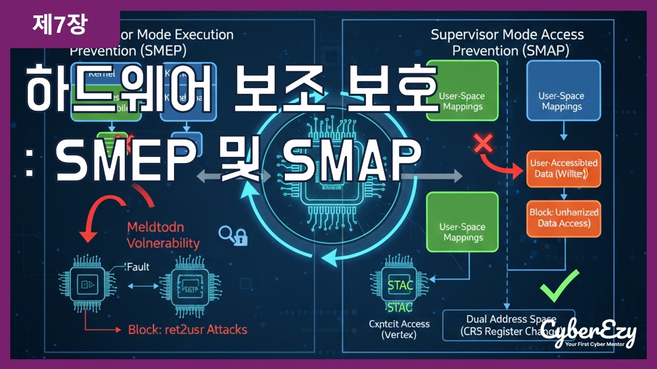 (사이버보안 강좌) 제7장. 하드웨어 보조 보호: SMEP 및 SMAP - 현대 운영체제의 커널 및 유저 영역 격리 고급 메커니즘