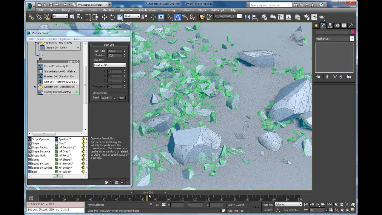 RayFire Tutorial - Particle Flow Debris - Smashing geometry