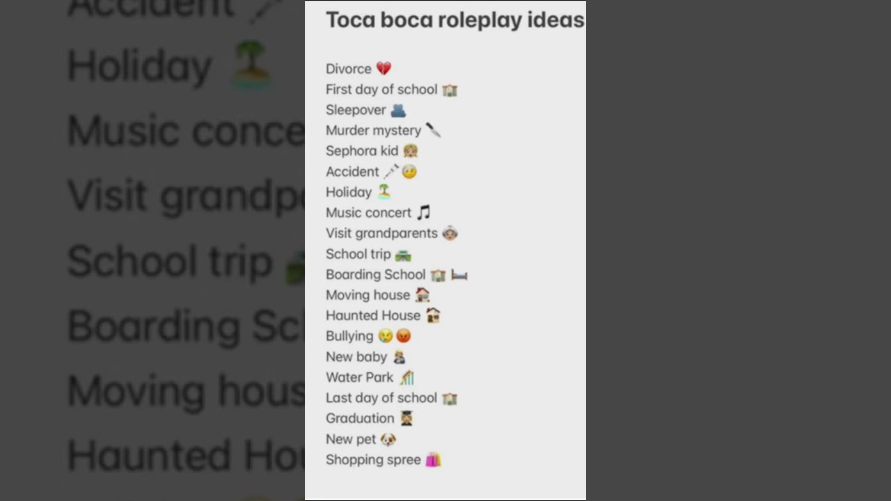 Roleplay ideas #tocaboca #tocalifeworld #edit