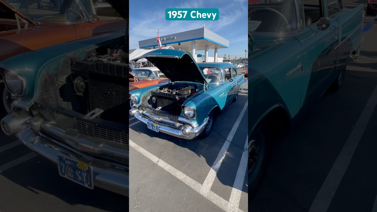 1957 Chevy Car show ready 🚙 #chevy #1957 #classiccars #cars #automobile #vintagecars