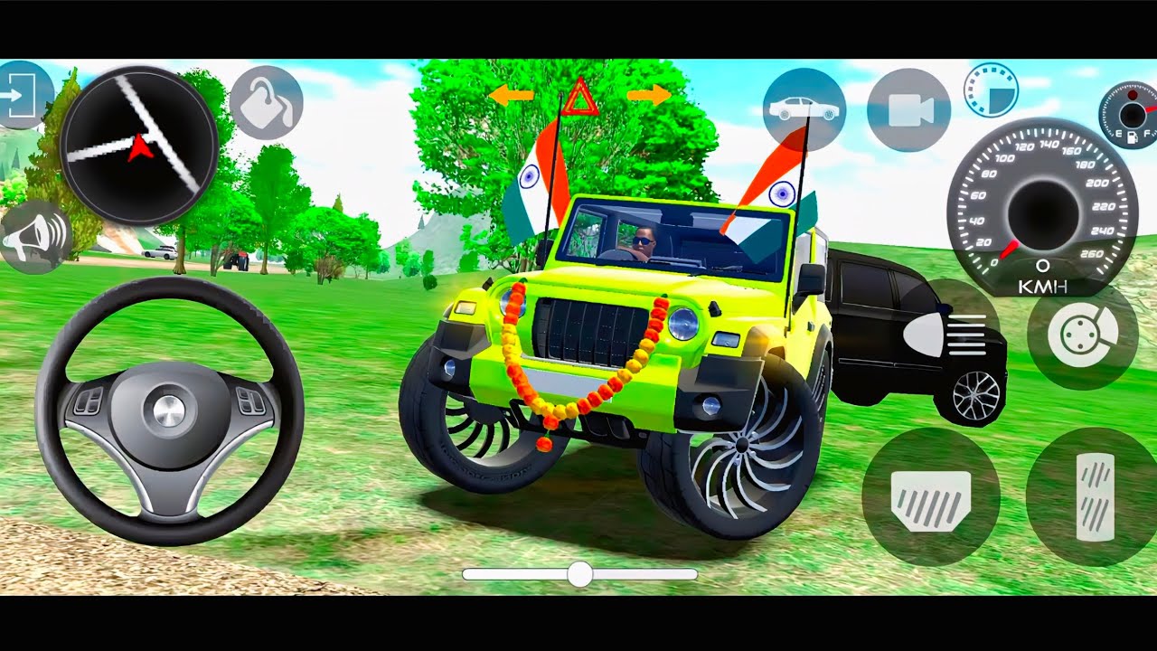 😈 Mahindra Thar Racing Game 🔥 Top Speed Test & Crazy Stunts | Yellow Mahindra Thar ( 4×4 )