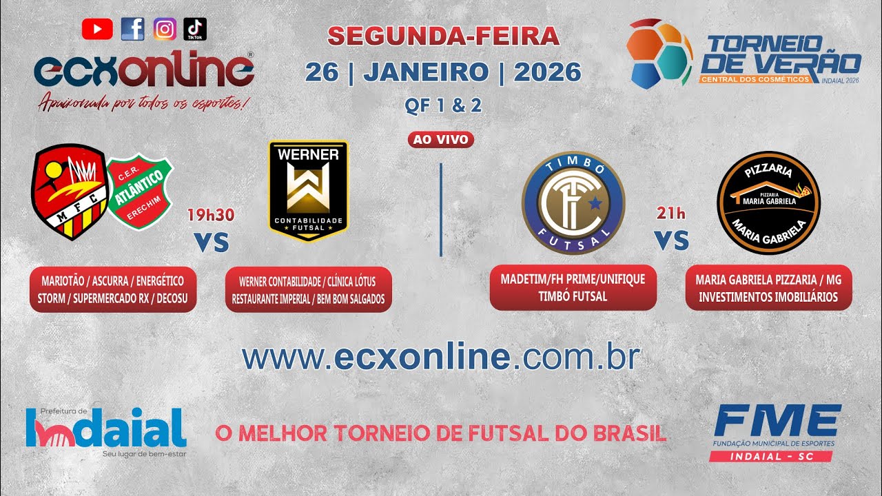QF 1 & 2 | 39º TORNEIO DE VERÃO DE INDAIAL ''Central dos Cosméticos'' | 26 01 2026