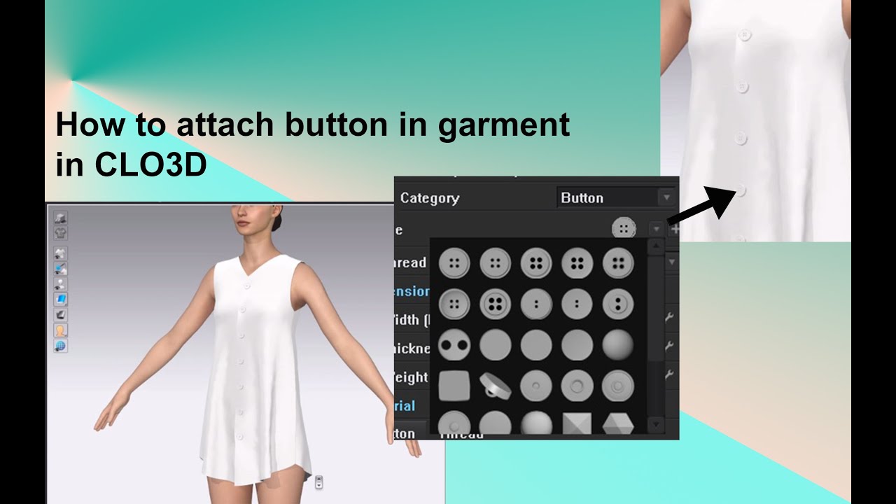 How to attach button in garment in CLO3D