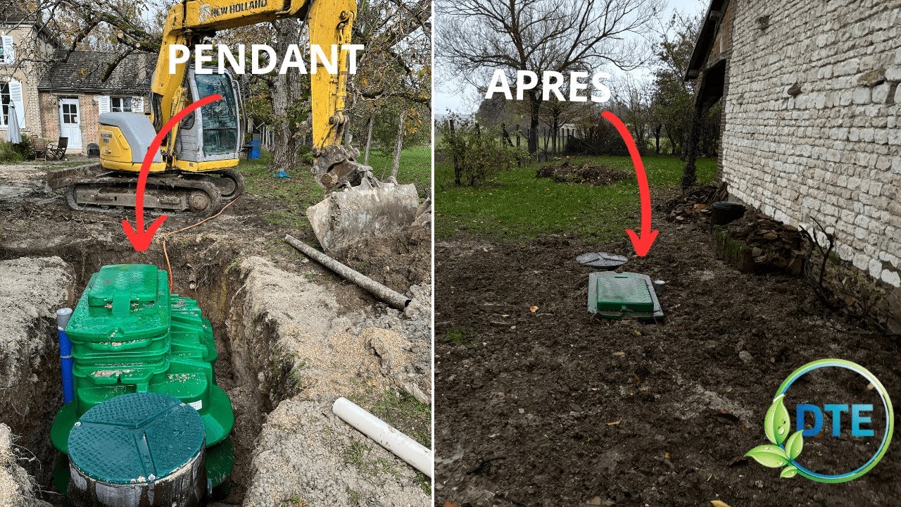 Pose d'une micro station d'épuration INNOCLAIR.