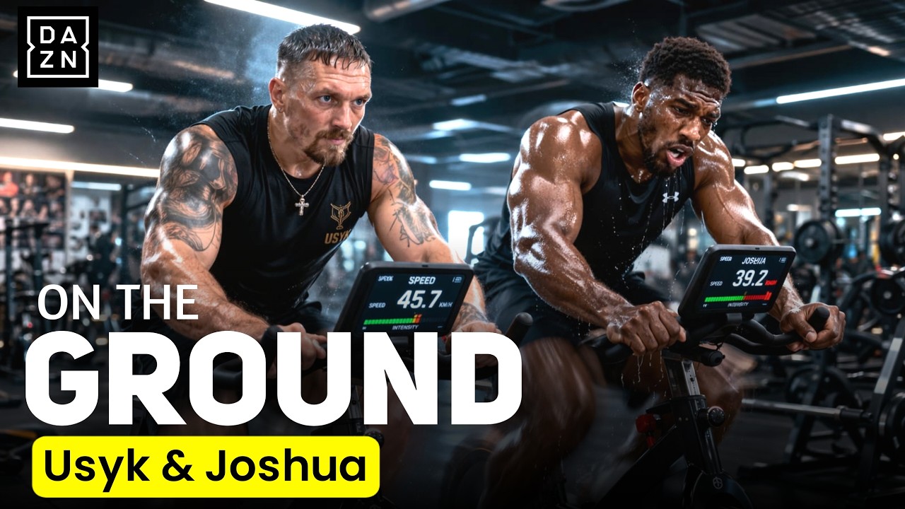 DAZN UNCUT: Oleksandr Usyk BEATS Anthony Joshua in a Cycling Session During Training!