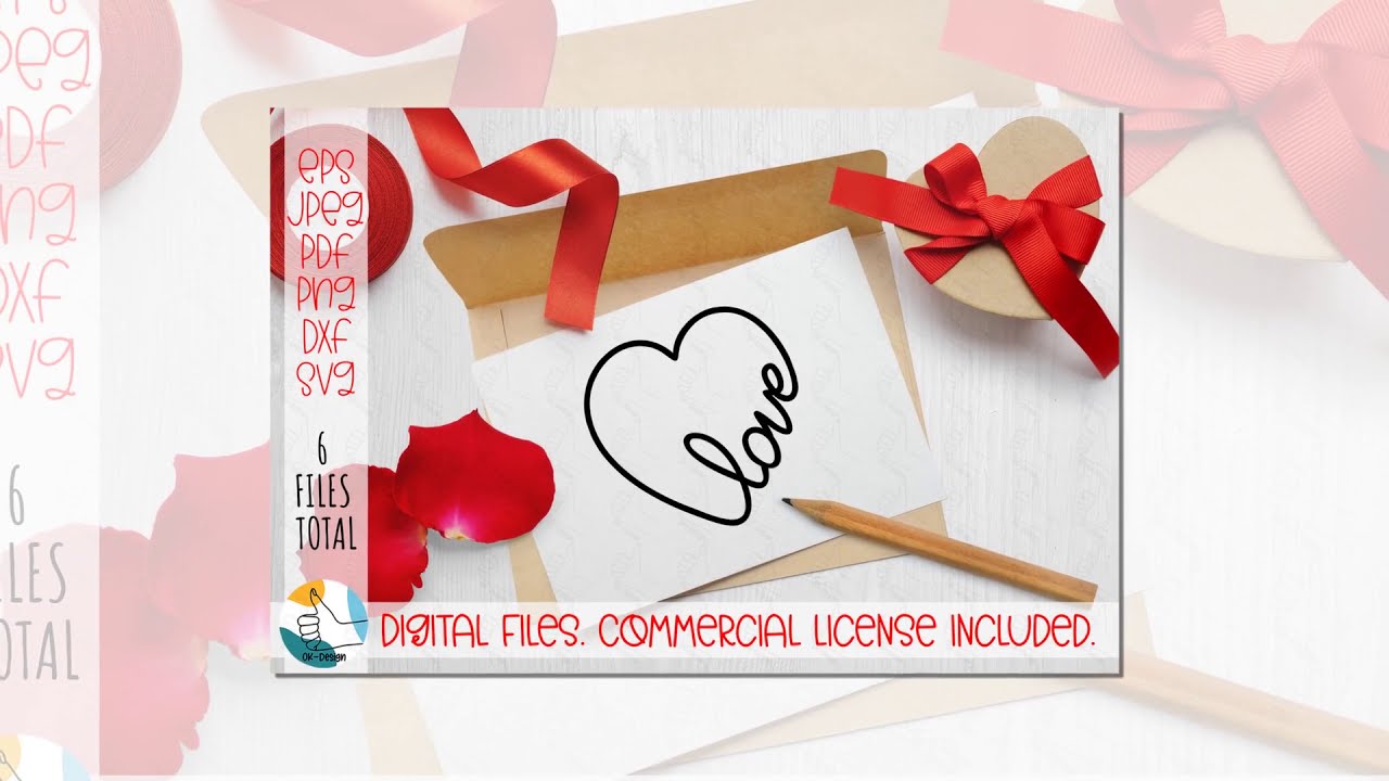 Love in Heart SVG cut file. Valentines day SVG, Heart SVG, Love SVG.