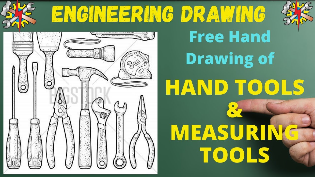 FREE HAND DRAWING of HAND TOOLS and MEASURING TOOLS/Free Hand Sketching of Hand tool, Measuring tool