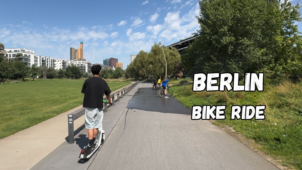 Berlin Bike Ride Along Old Rails From Suburb To City Center 4K