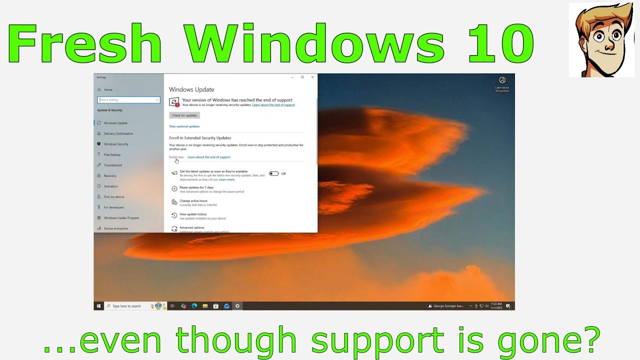 Fresh Windows 10 Install..even though support has ended