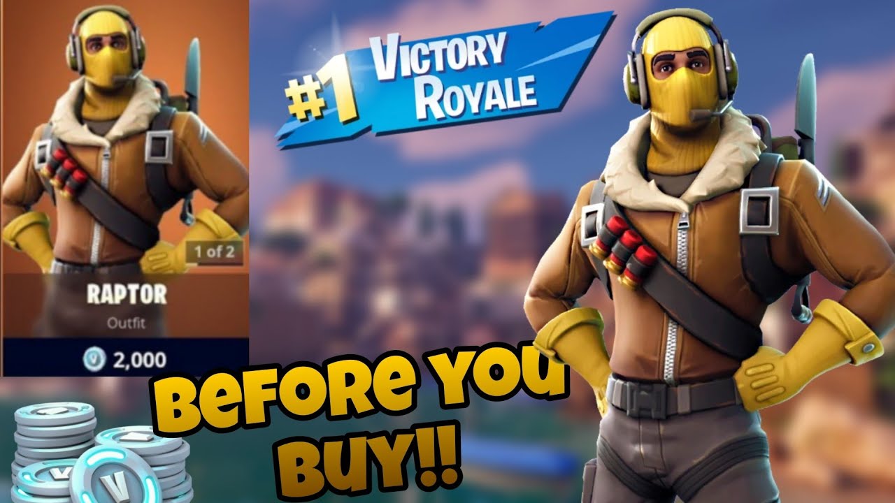 BEFORE YOU BUY!! Raptor Fortnite Skin Gameplay Full Game Win