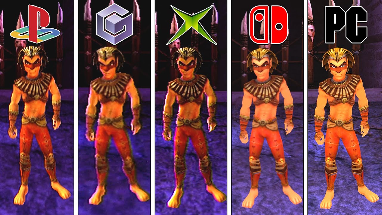 Sphinx and the Cursed Mummy (2003) PS2 vs GameCube vs XBOX vs Switch vs PC