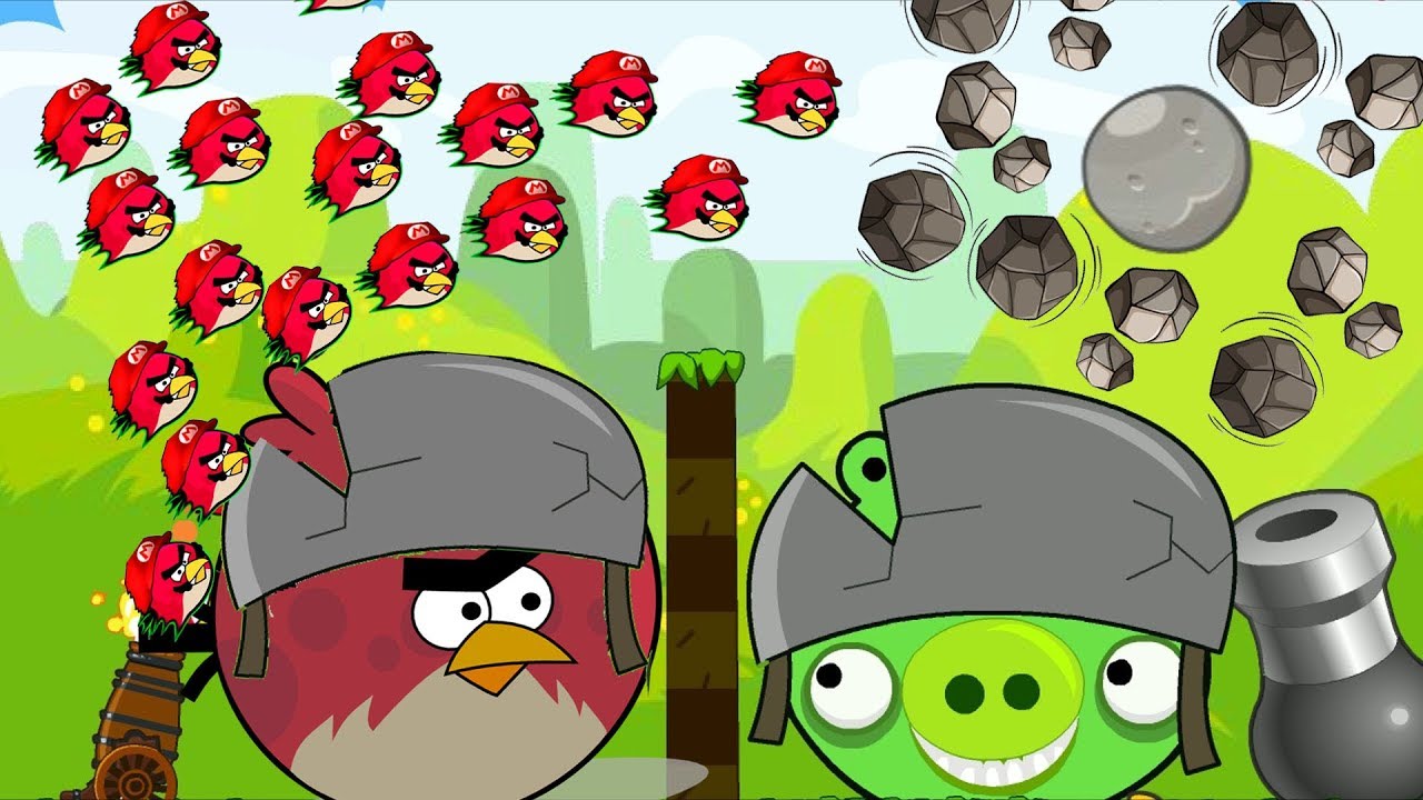 Angry Birds Collection Hacked 2 - TERENCE SHOOTING MAXIMUM BIRDS TO FORCE STONE ON PIGGIES!