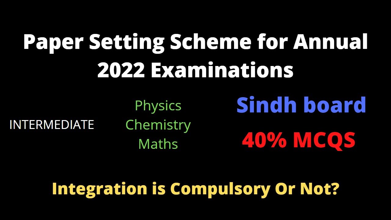 Paper Setting Scheme || Annual Exams 2022 || Sindh board || 40% Mcqs