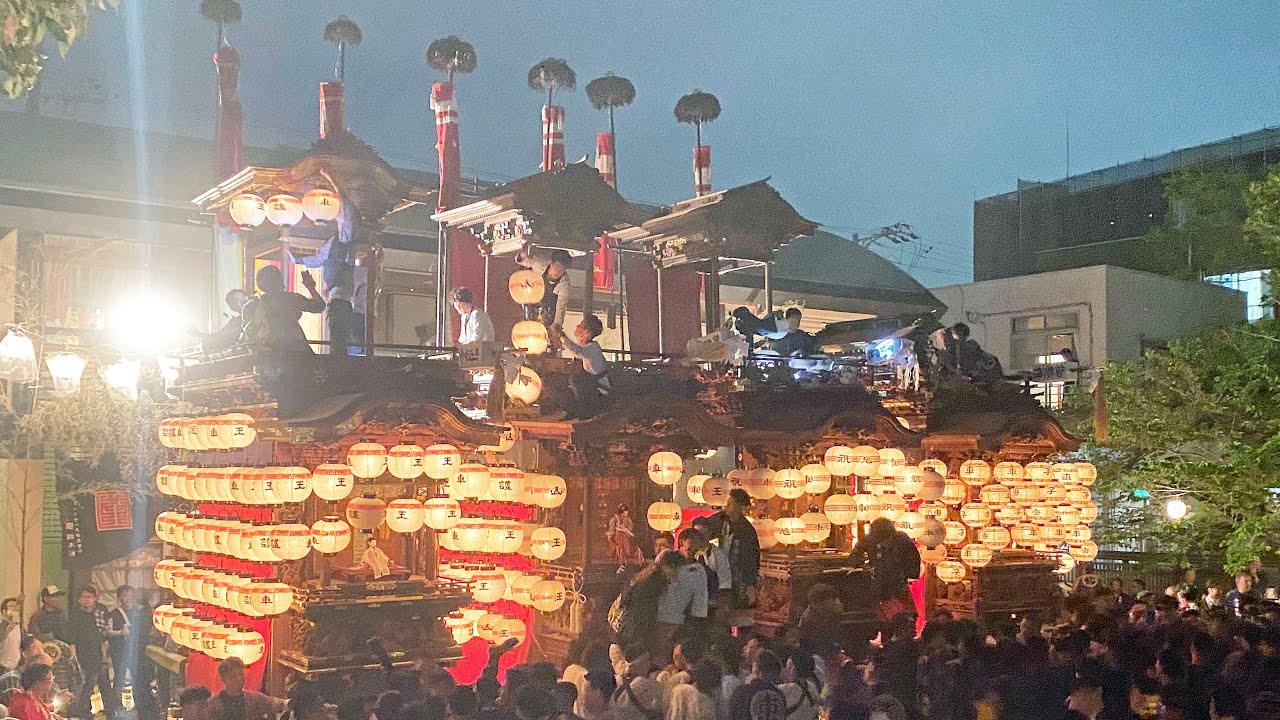 2024.04.20 愛知県半田市 下半田地区【神楽祭】業葉神社～山之神社 曳き廻し 南組護王車､東組山王車､中組祝鳩車､北組唐子車　知多半島山車祭 春祭　令和六年四月二十日(土)