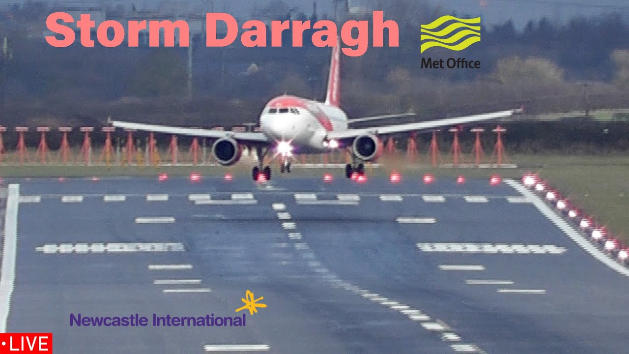 🔴 Storm Darragh | Wet and Windy at Newcastle Airport