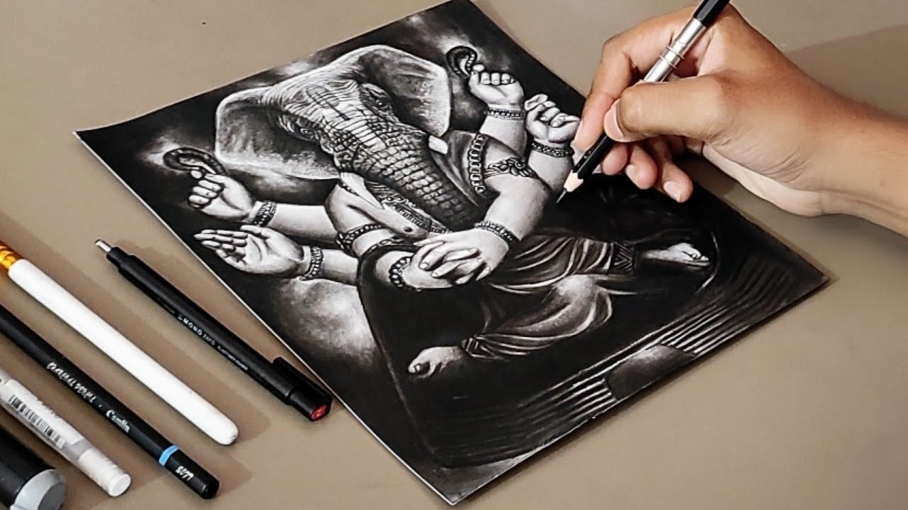 Lord Ganesha Drawing  🌸||गणपती बाप्पा||🌸  