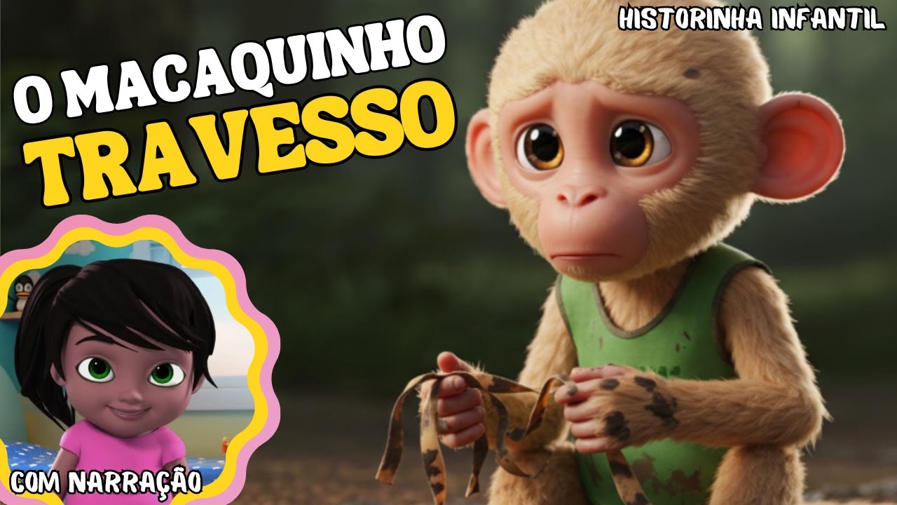 Historinha infantil | O MACAQUINHO TRAVESSO | Historia infantil curta| Nyna a Contadora de Histórias