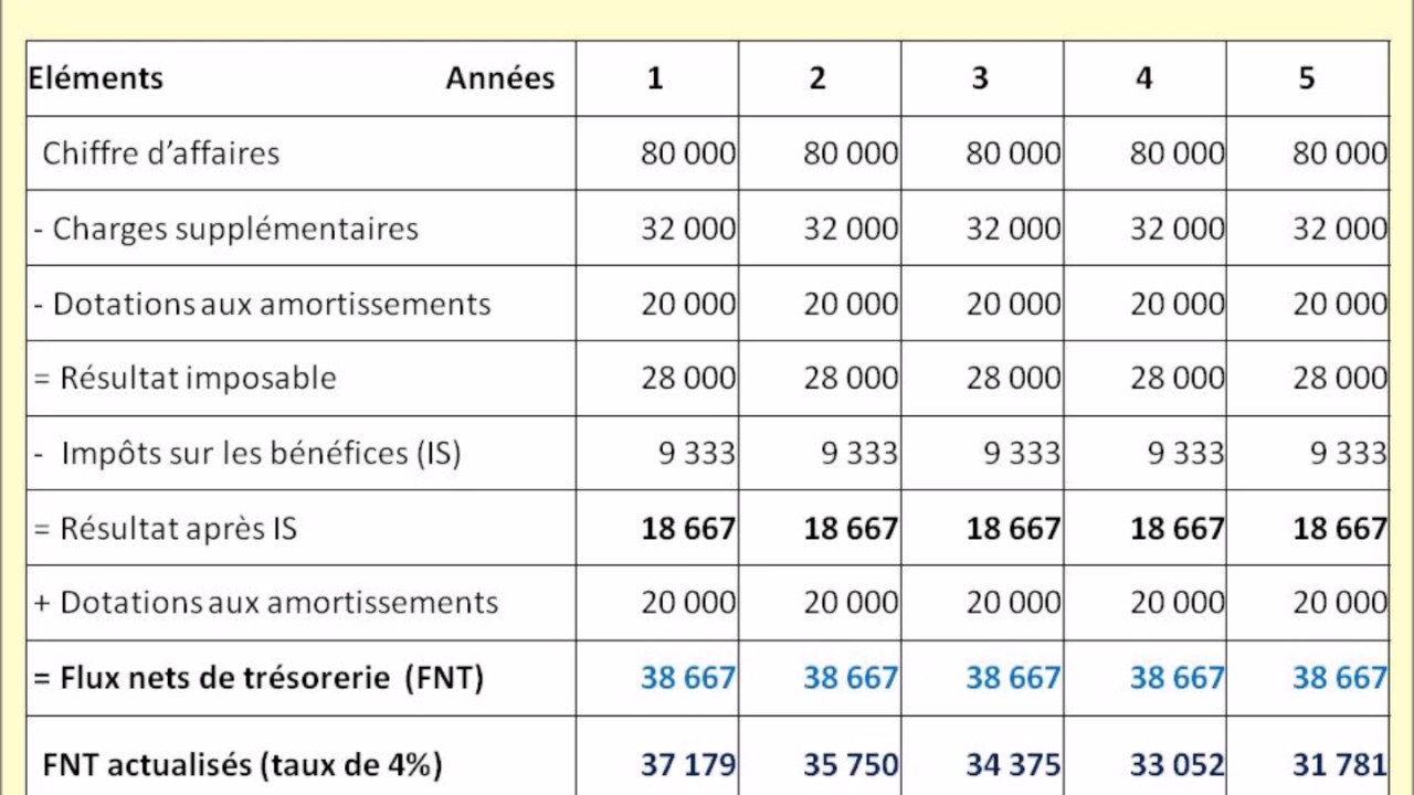 Flux Nets de Tr&eacute;sorerie   VAN   DRCI