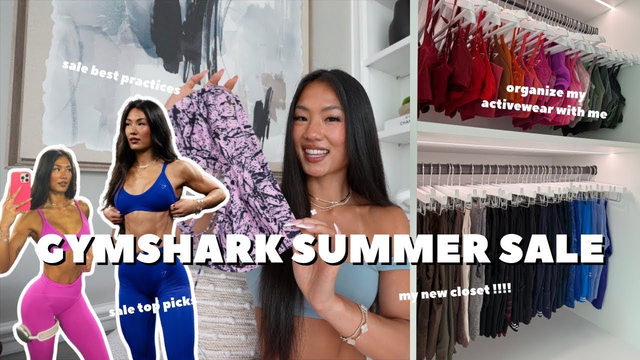 GYMSHARK SALE TEA ☕️ | organize my closet with me, top picks, try on, tips + tricks