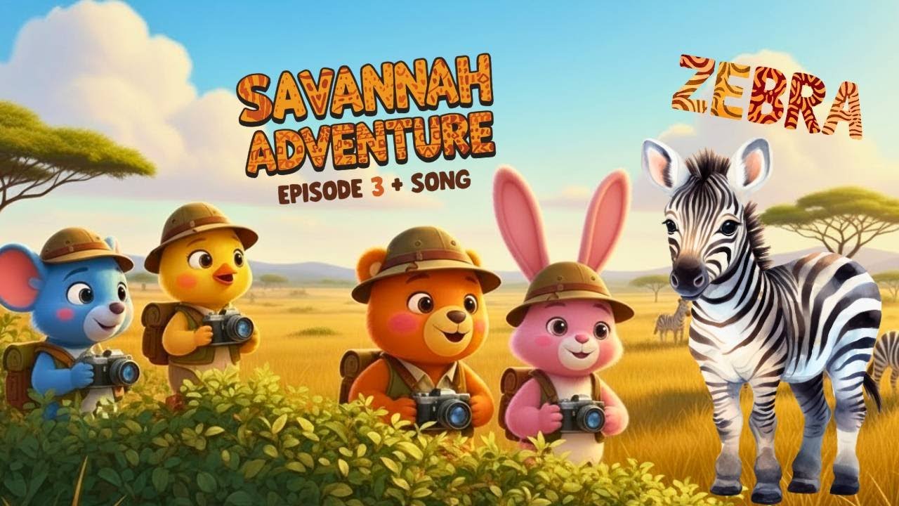 Вело и его друзья узнают о зебре 🦓 | Животные саванны для детей + Песня про барабан зебры | Эпизо...
