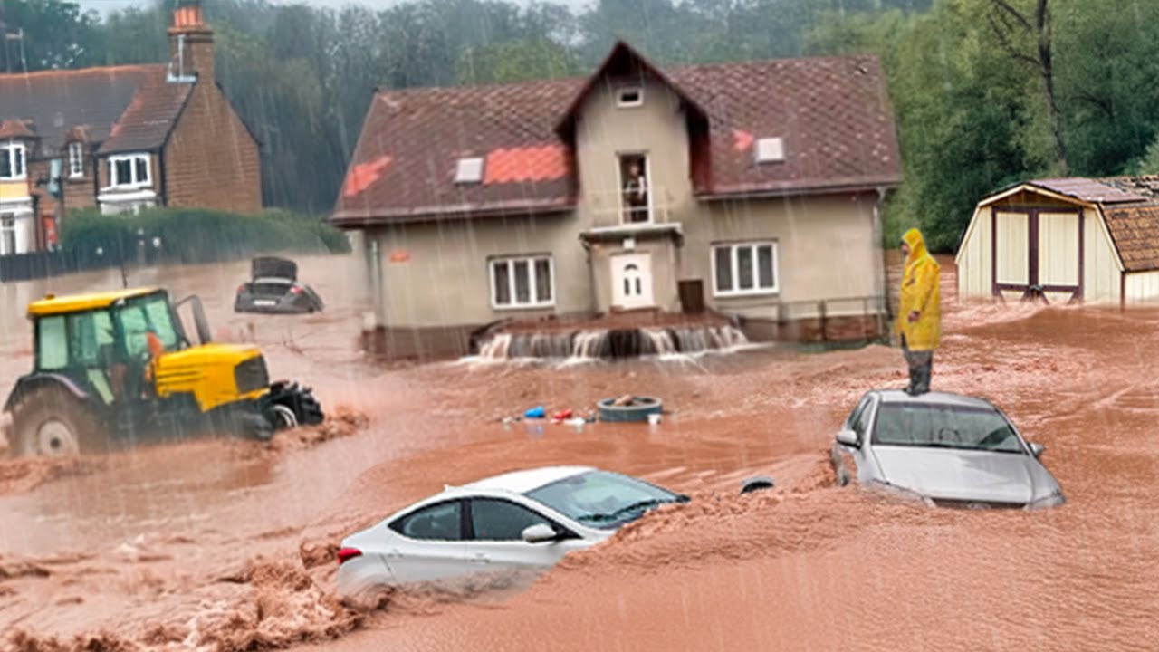 Chaos in England! Massive Flash Floods Hit Ewyas Harold as Rivers Overflow in Herefordshire, UK