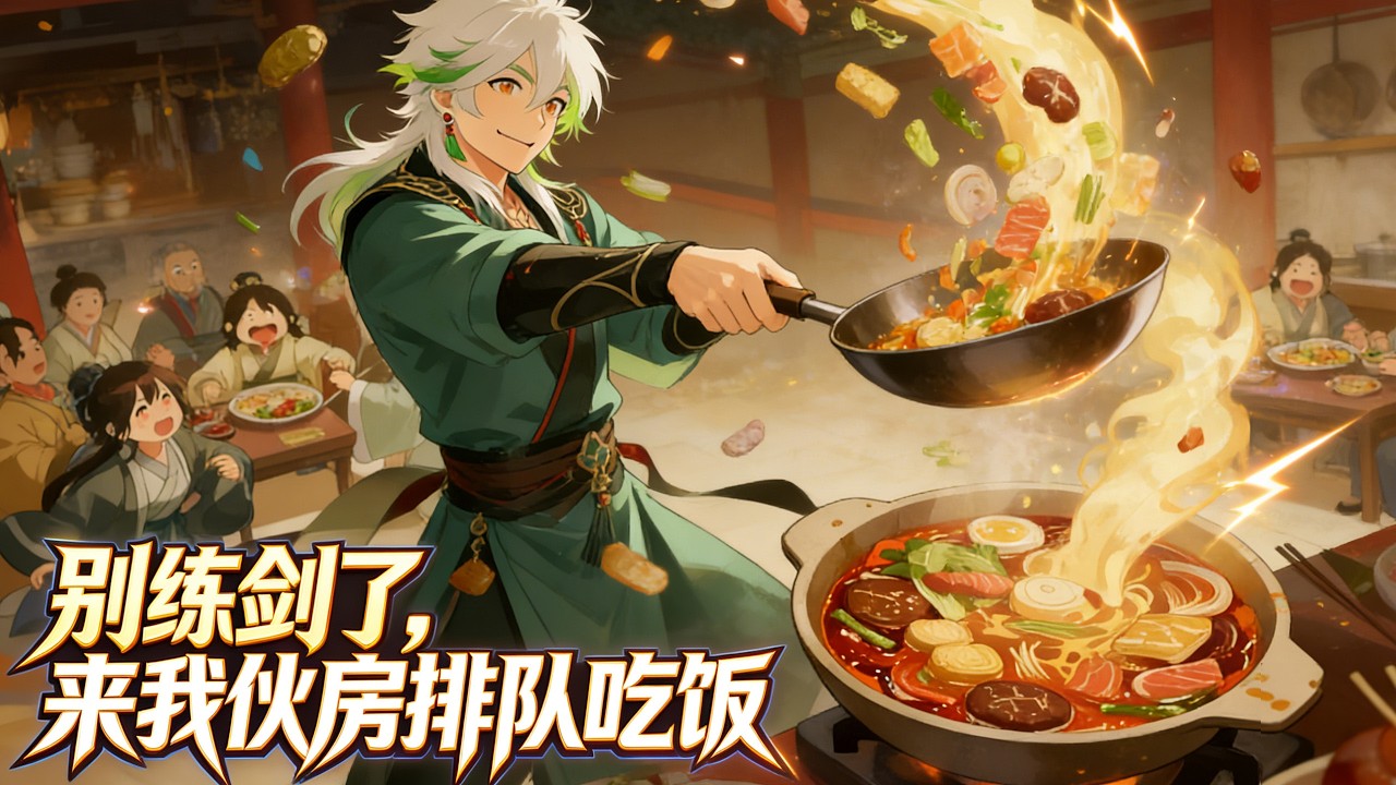 【FULL】《别练剑了，来我伙房排队吃饭》穿越成伙房杂役觉醒厨神系统，一碗打卤面助弟子破境，全宗门为吃饭疯魔！#热门漫画#小说改编