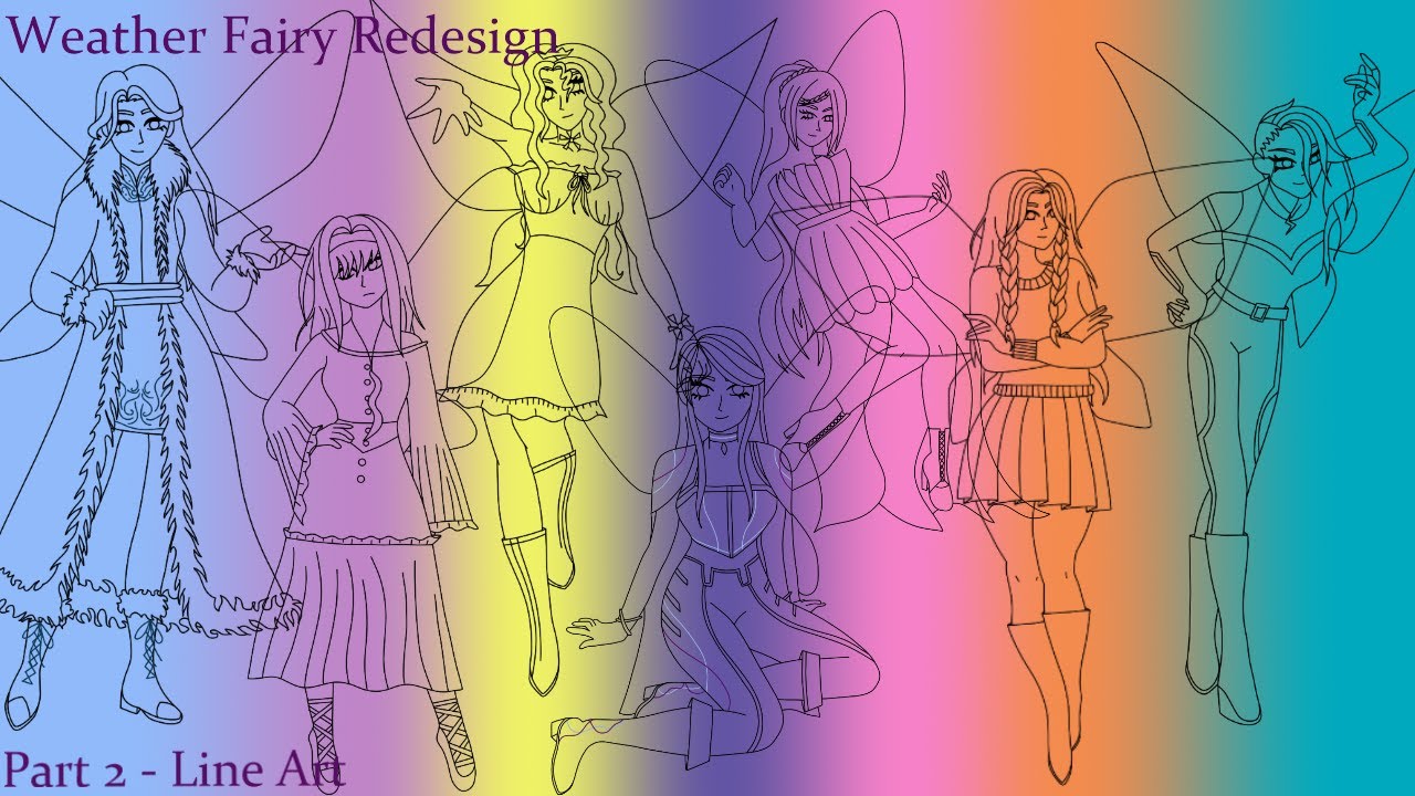Draw With Me! - Weather Fairy Redesign Part 2 | Line Art