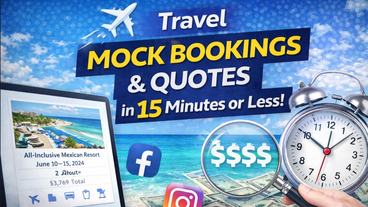 Travel Mock Bookings & Quotes in 15 Minutes or Less | Travel Agent Training