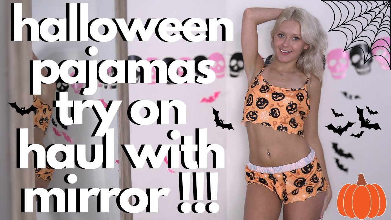 halloween pajamas try on haul with mirror !!!