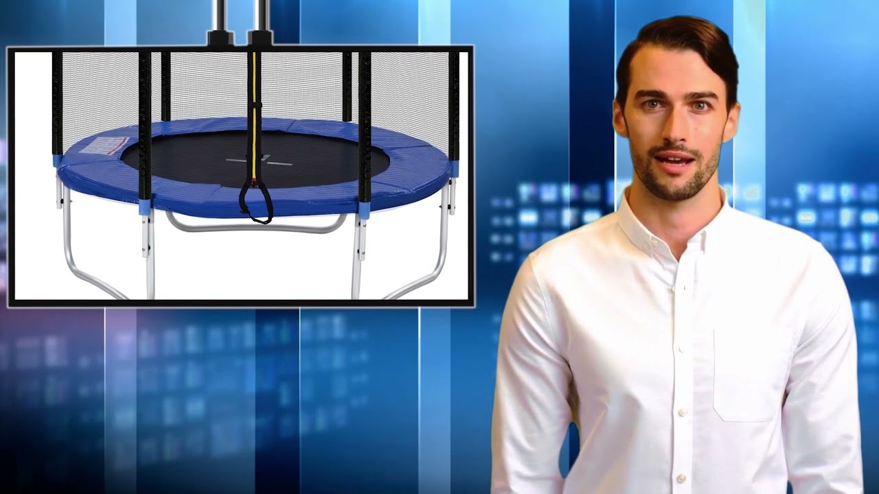 Author Gartentrampolin mit Sicherheitsfince & Gepolsterten Stangen Premium Qualität & Stabilität