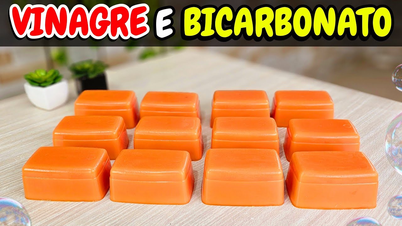 COMO FAZER SABÃO CASEIRO DE VINAGRE COM  BICARBONATO SEM SODA E SEM OLEO 😱 SUPER DURO ESPUMANTE