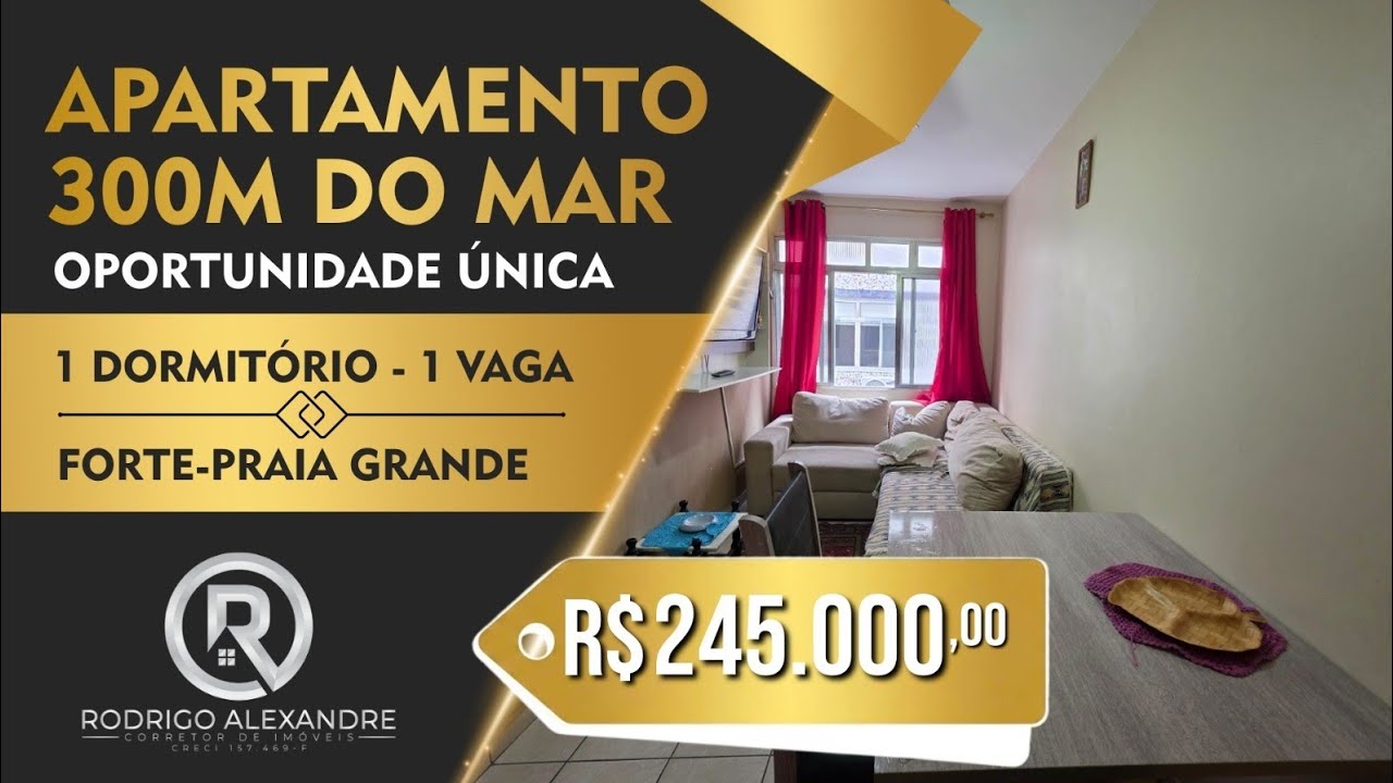 Apartamento Mobiliado no Canto do Forte | 1 Dormitório e 1 Vaga - Praia Grande