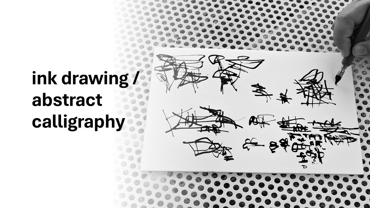 Abstract Ink Drawing / Calligraphic Lines / Intuitive Composition