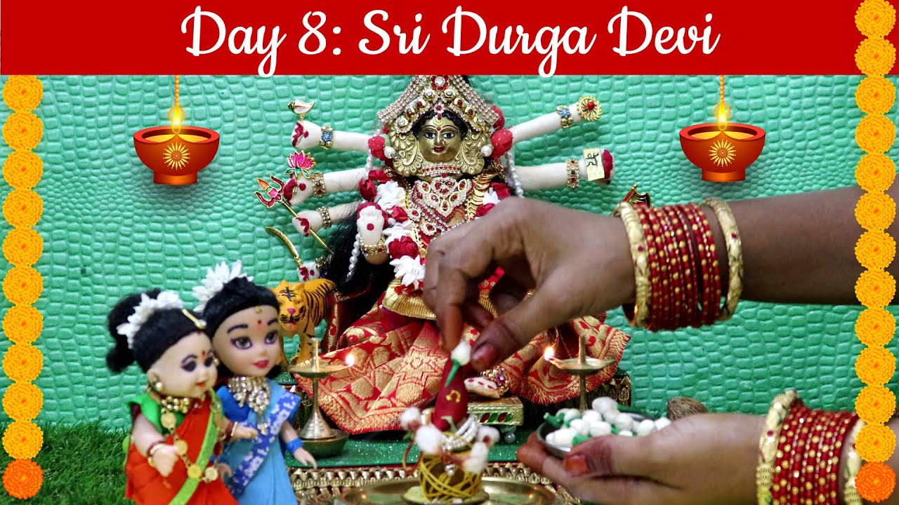 Miniature Navaratri Celebrations Day 8- Sri Durga Devi Alankaram l Durga Puja I Mini Foodtube