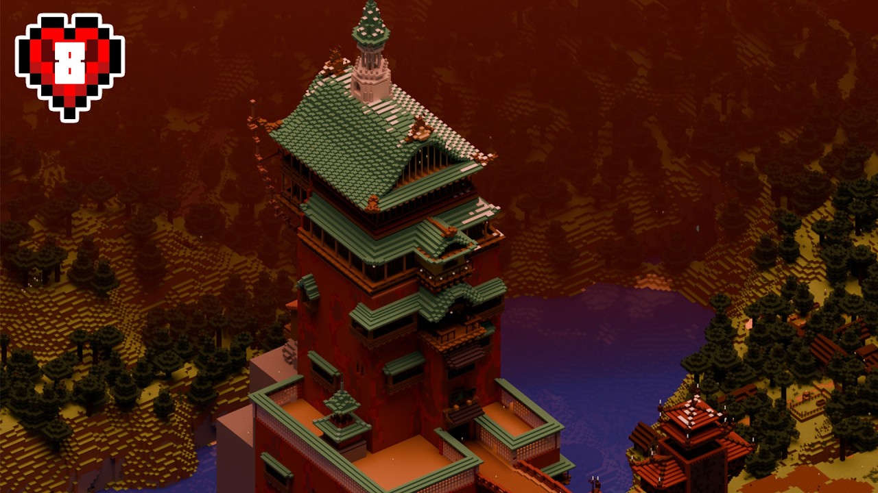 I'VE BUILT THE BATHHOUSE FROM SPIRITED AWAY IN MINECRAFT HARDCORE