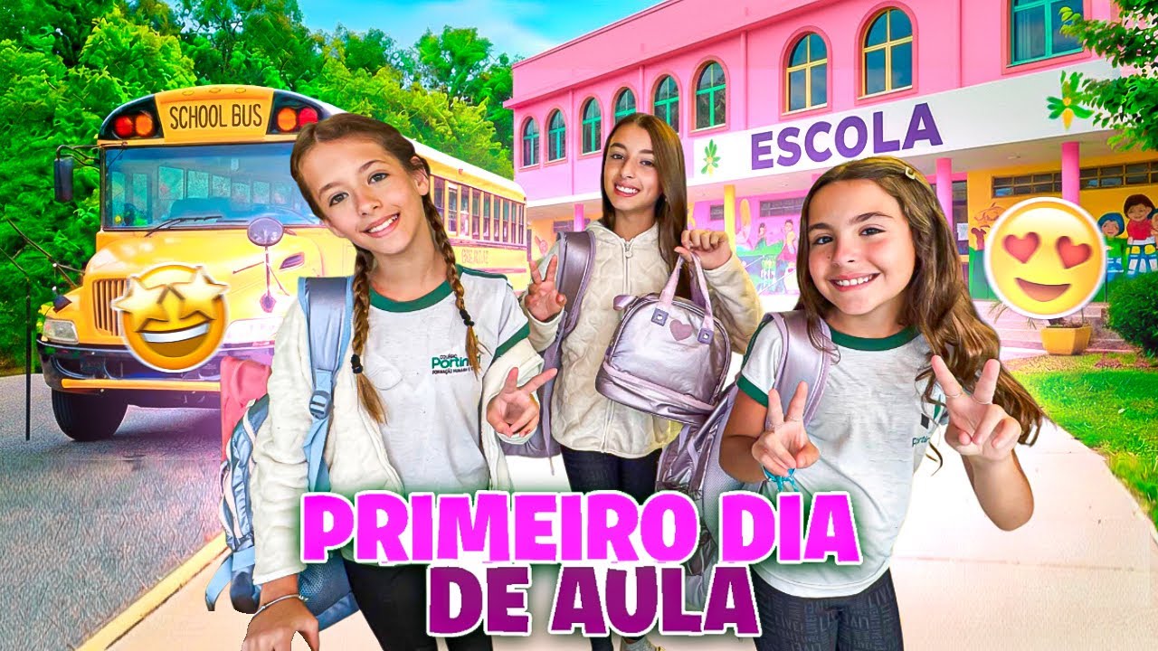 TRIGÊMEAS NO PRIMEIRO DIA DE AULA !!!!
