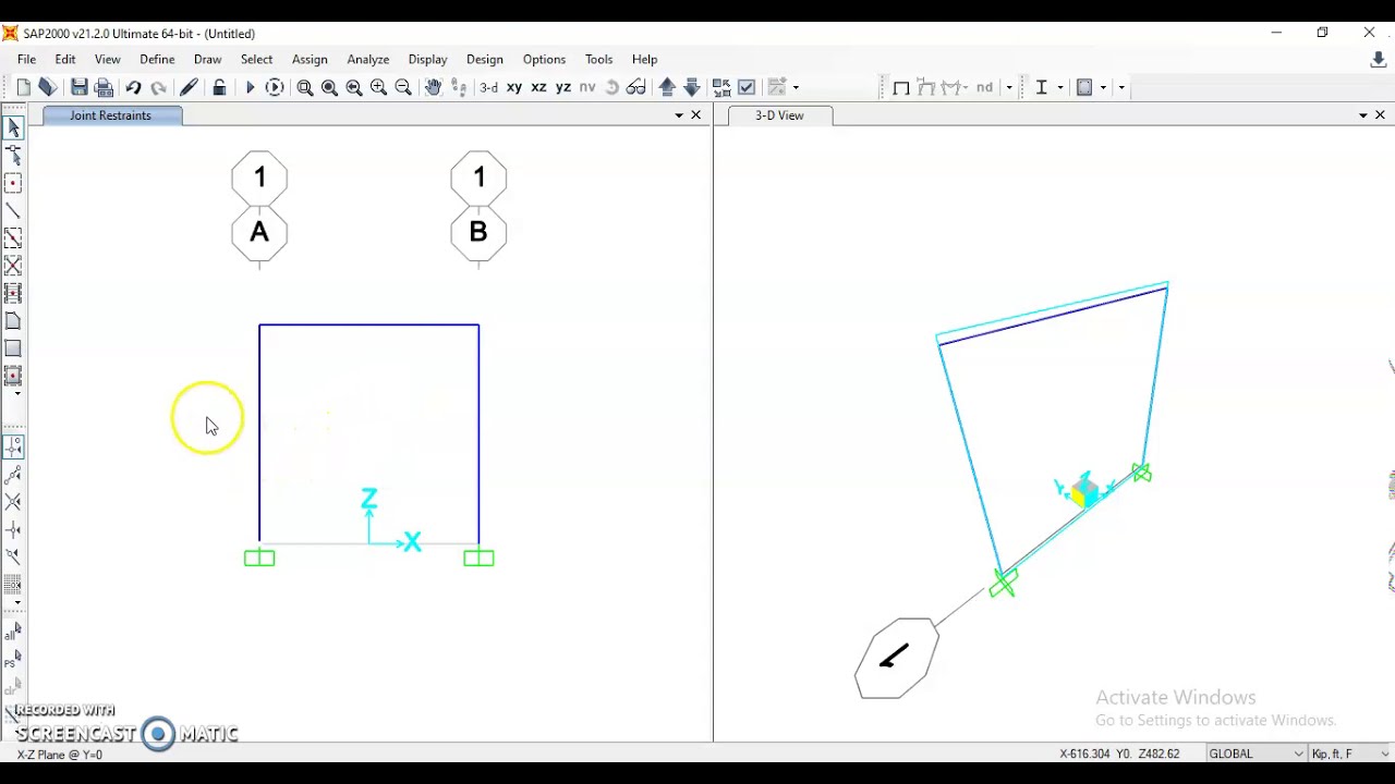 2D FRAME ANALYSIS in SAP2000