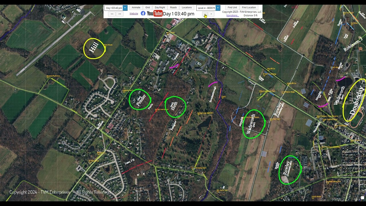 The Gettysburg Animated Battle Map - Using the APP