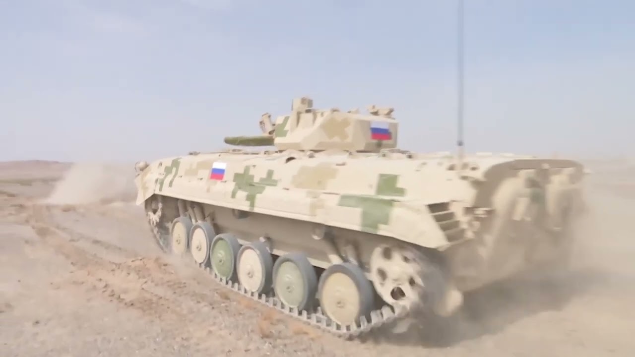 In China, Russian BMP crews held a training session on the training track of the Suvorov Onslaught