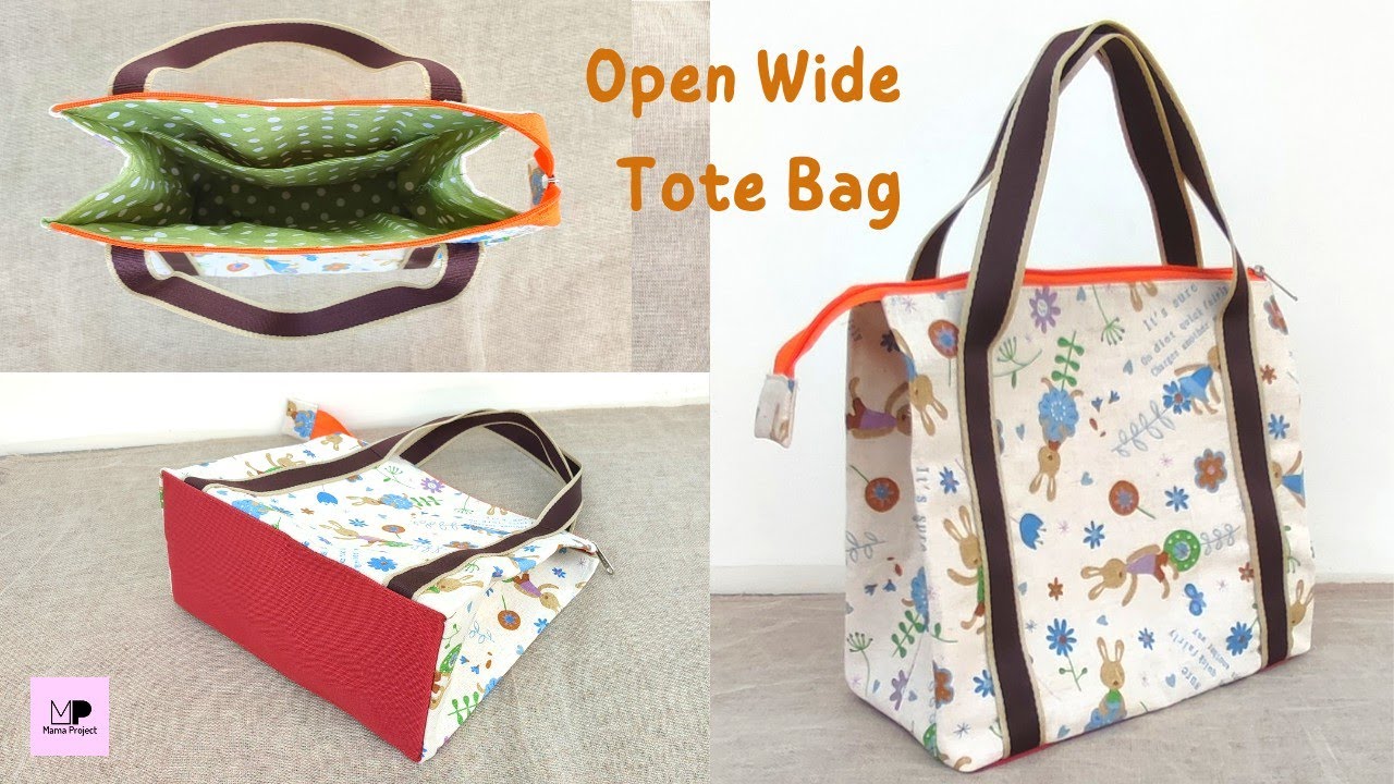 Open Wide Tote Bag | DIY Open Wide Zipper Tote Bag | Tote Bag Tutorial