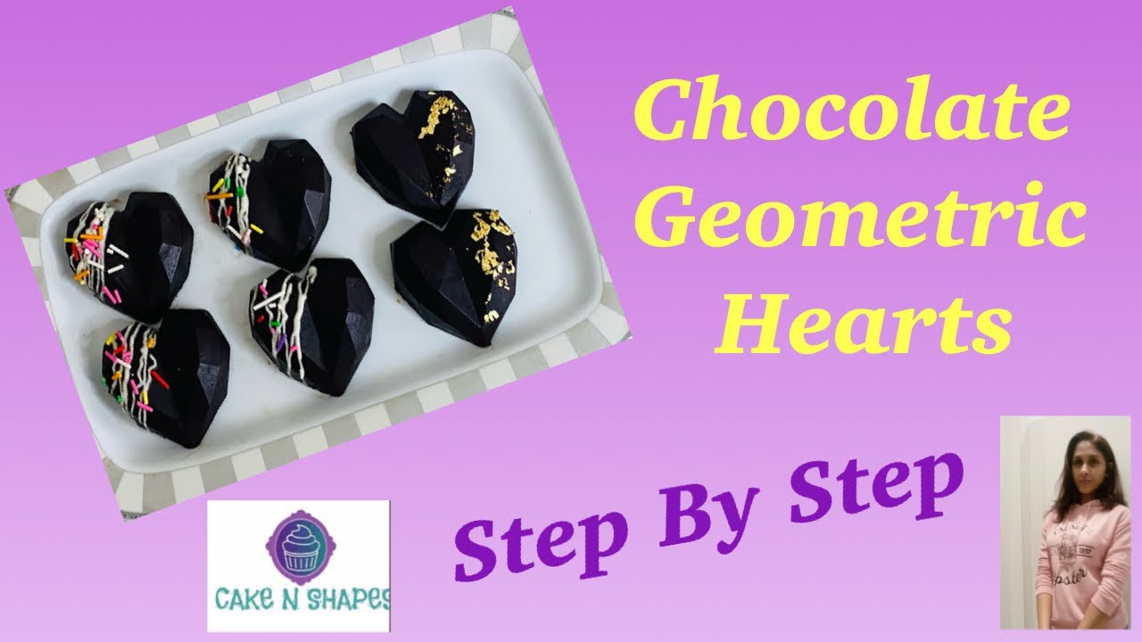 How to make Chocolate Geo Hearts |  සිංහල  | Cakenshape Episode 73