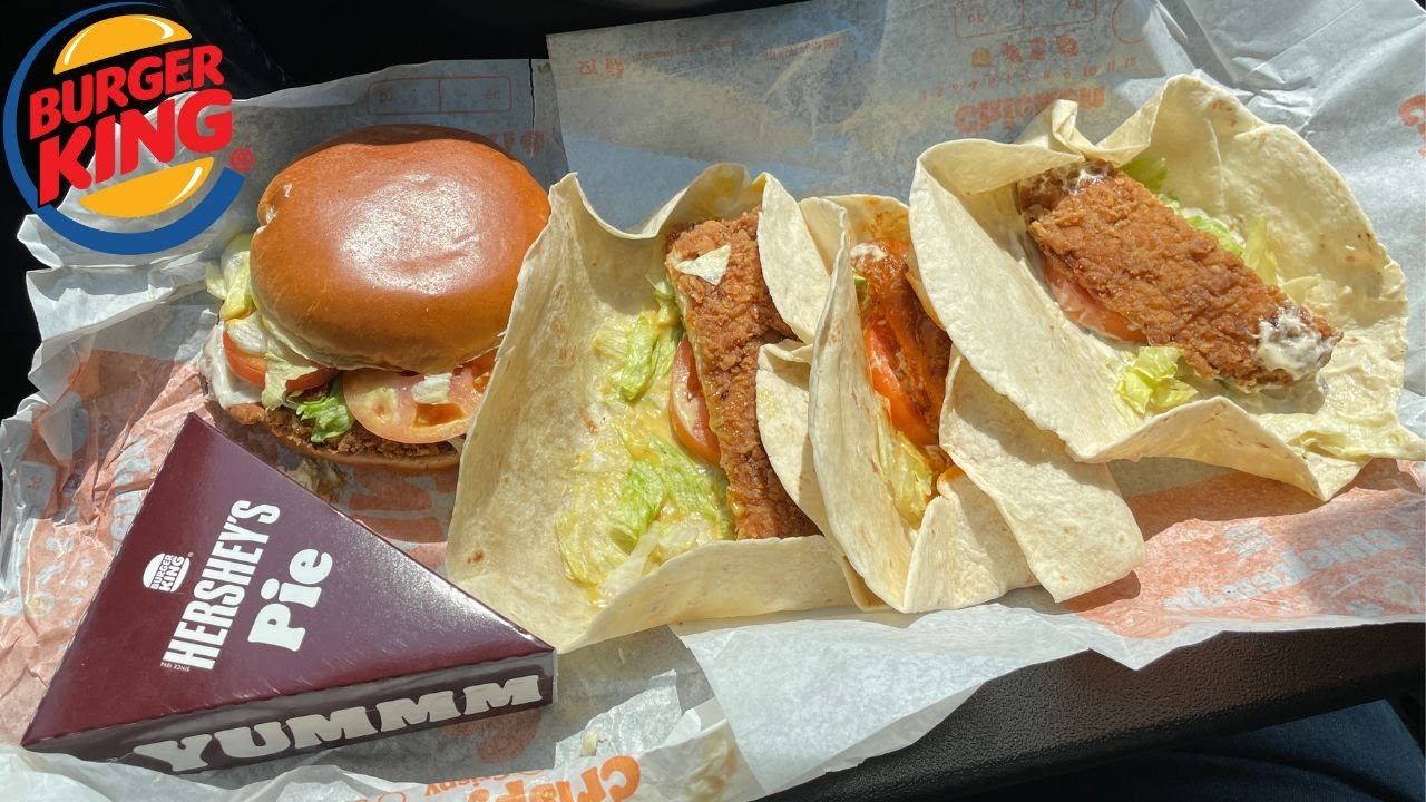 Burger King BK Royal Crispy THREE Wraps, Honey Mustard Chicken Sandwich & HERSHEY'S Sundae Pie